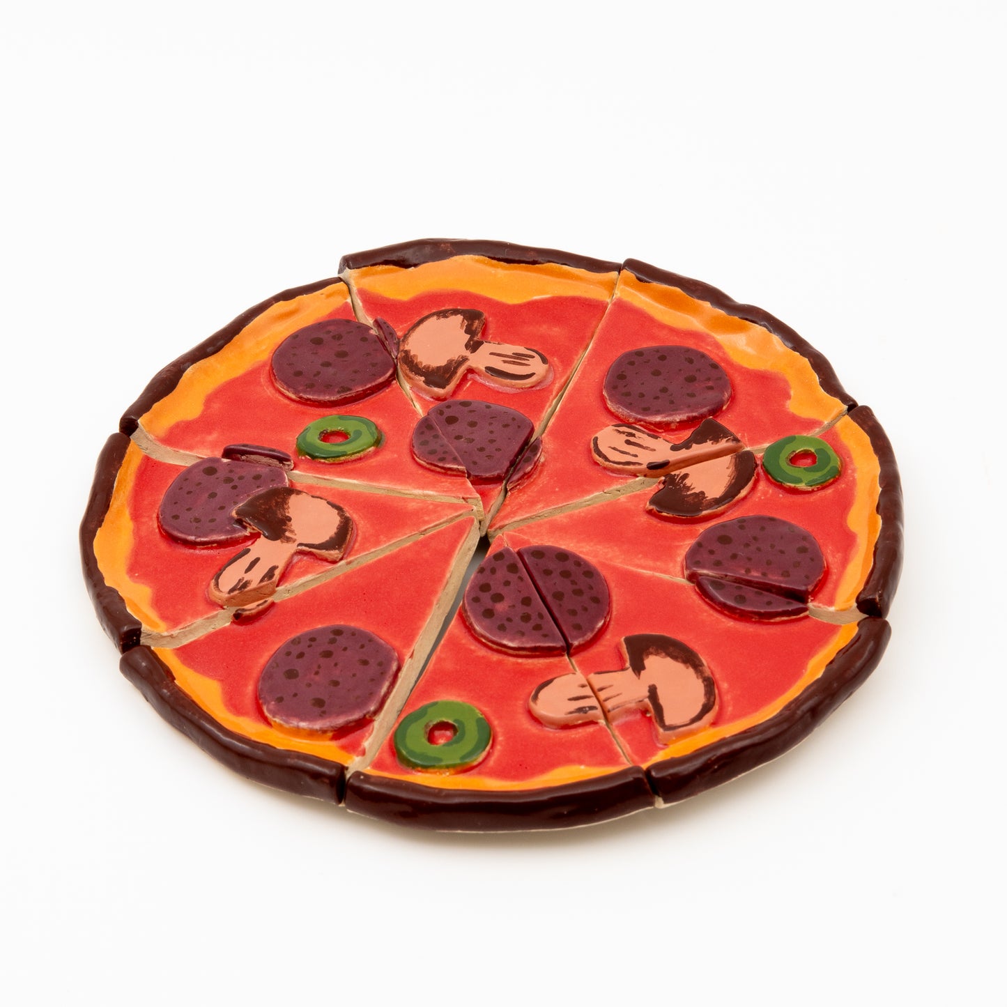 Pizza fridge magnets set