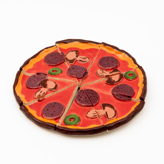 Pizza fridge magnets set