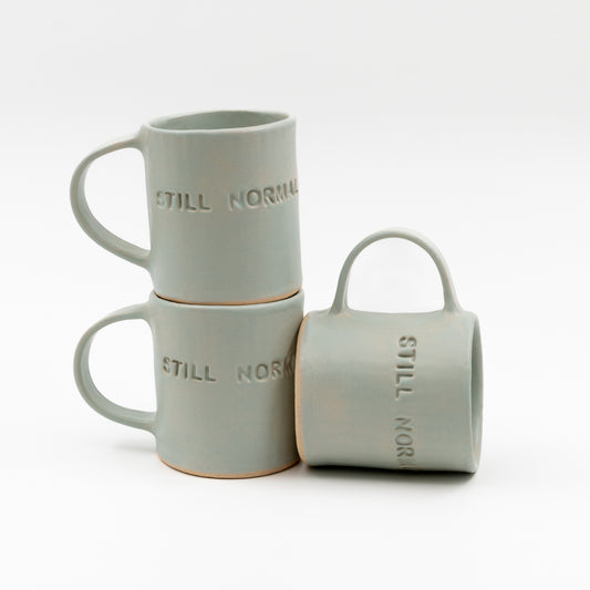 "Still normal size" pastel green mug